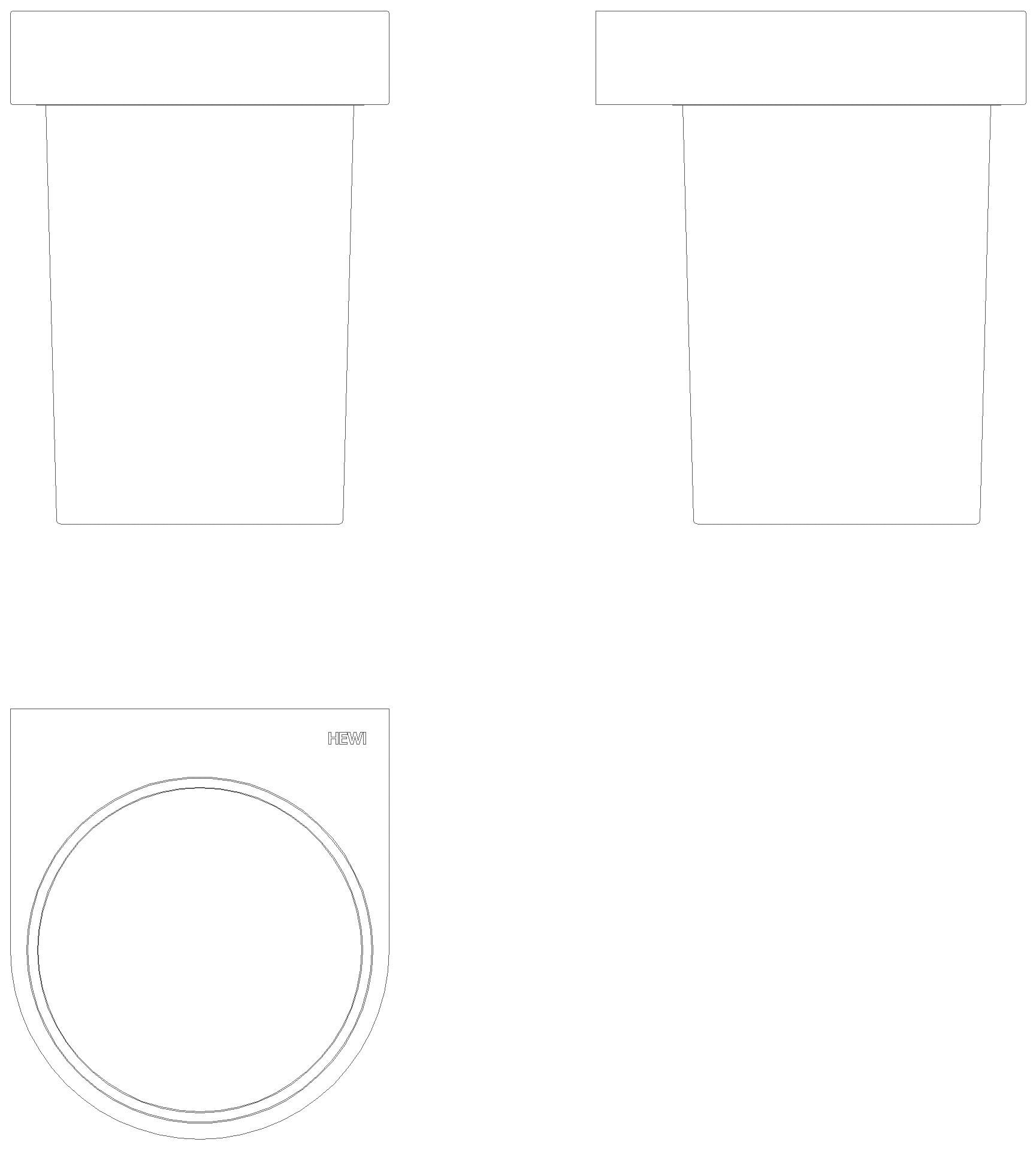 HEWI Becher Gl. m. Halter Sys 800, Halter plvb weiß tiefmatt