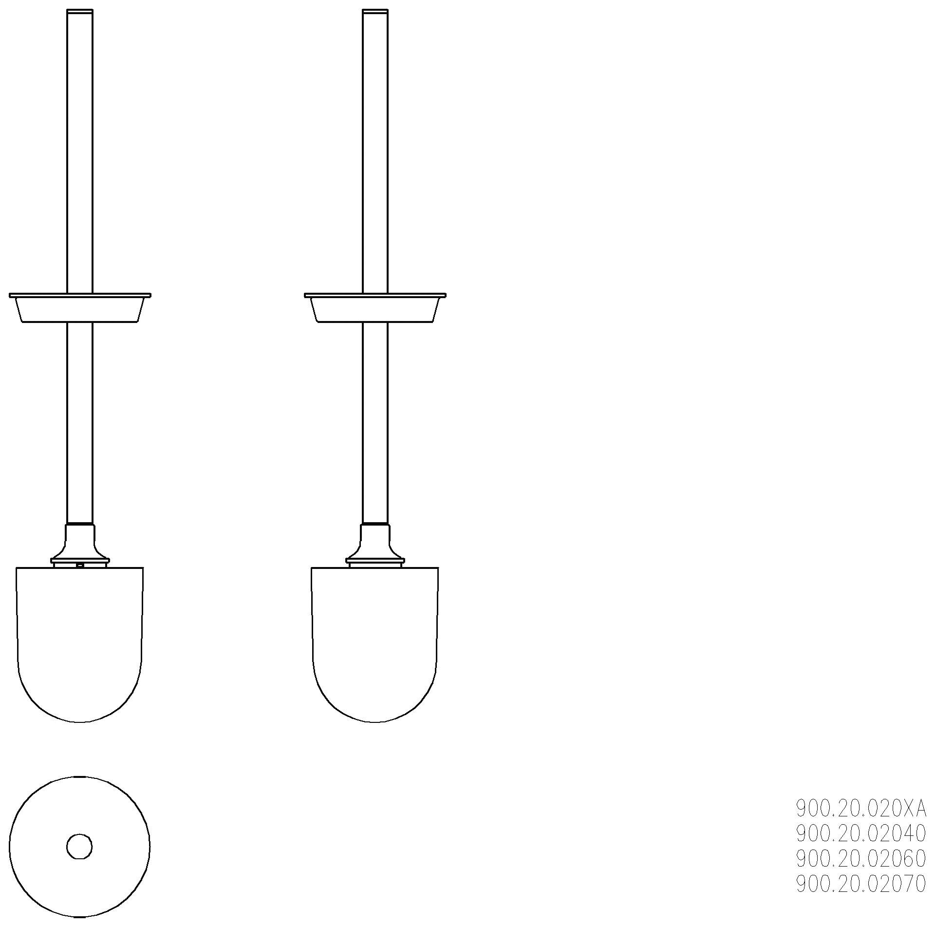 HEWI WC-Bürste S900 m. Deckel pulverbeschichtet weiß tiefmatt