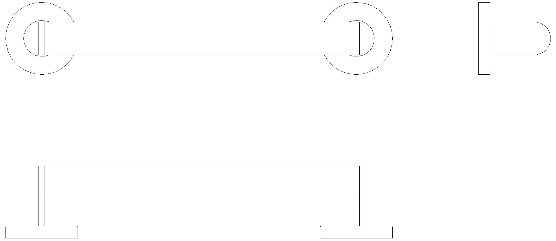 HEWI Haltegriff, d:32 L=305mm, plvb schw tma