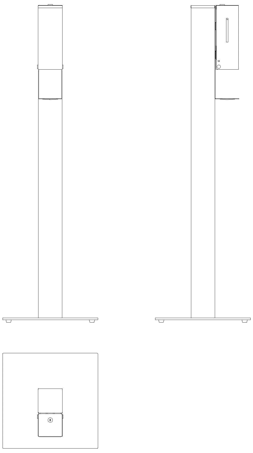 HEWI Desinfektionsspender Säule, plvb, sensorgst., 500 ml weiß tiefmatt