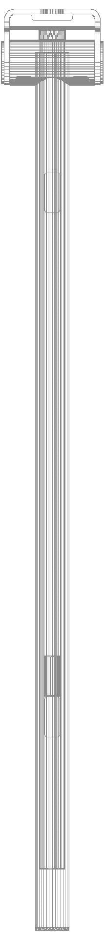 HEWI SK-Griff Duo (A), re, 900, WC-Spül (Funk), PVD messing gebü.