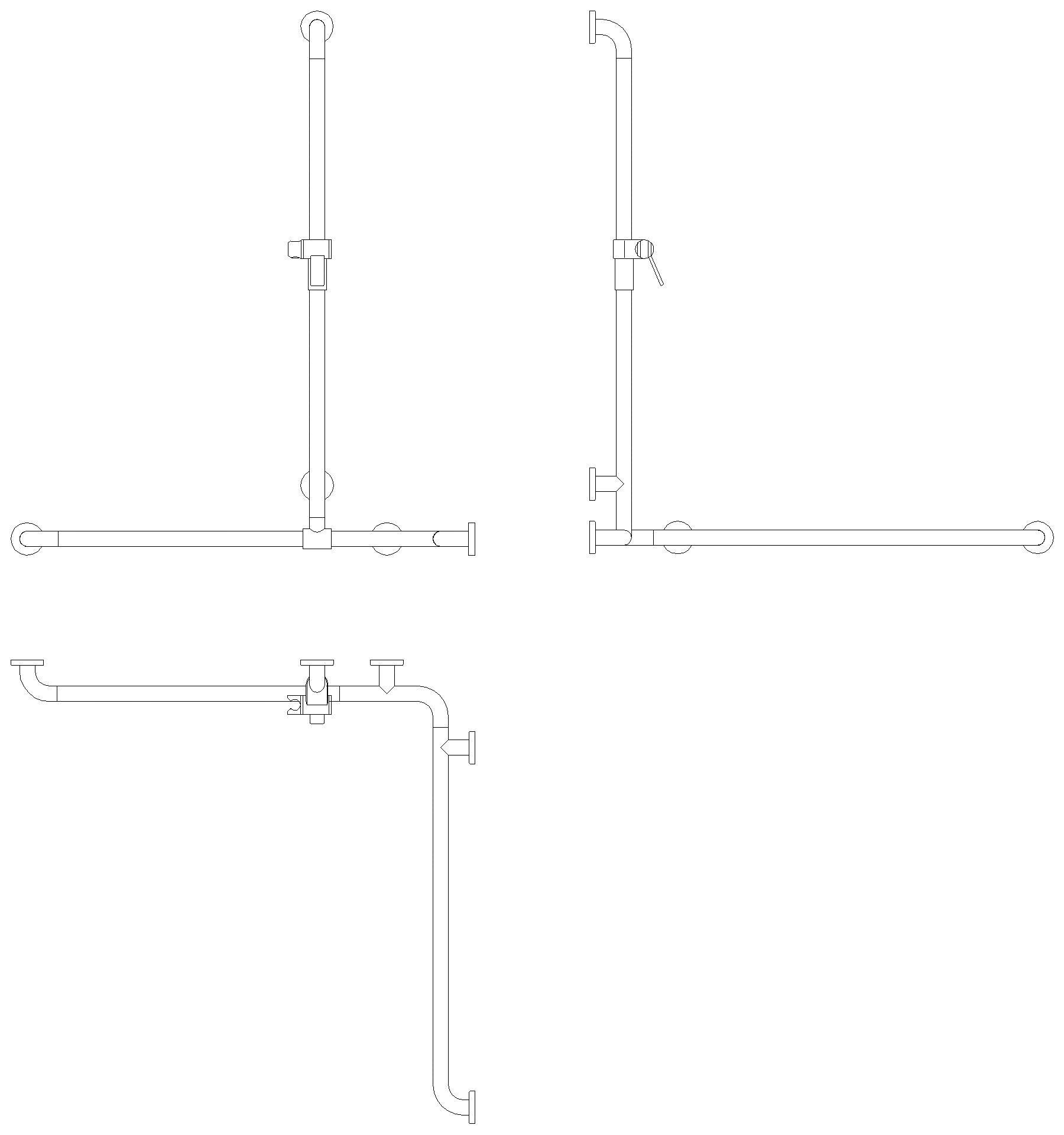HEWI DU-Wannenhdl.m.Br.H.Stg. Ser 805 C, AM1:1100, W1:962, W2:962 tiefschwarz