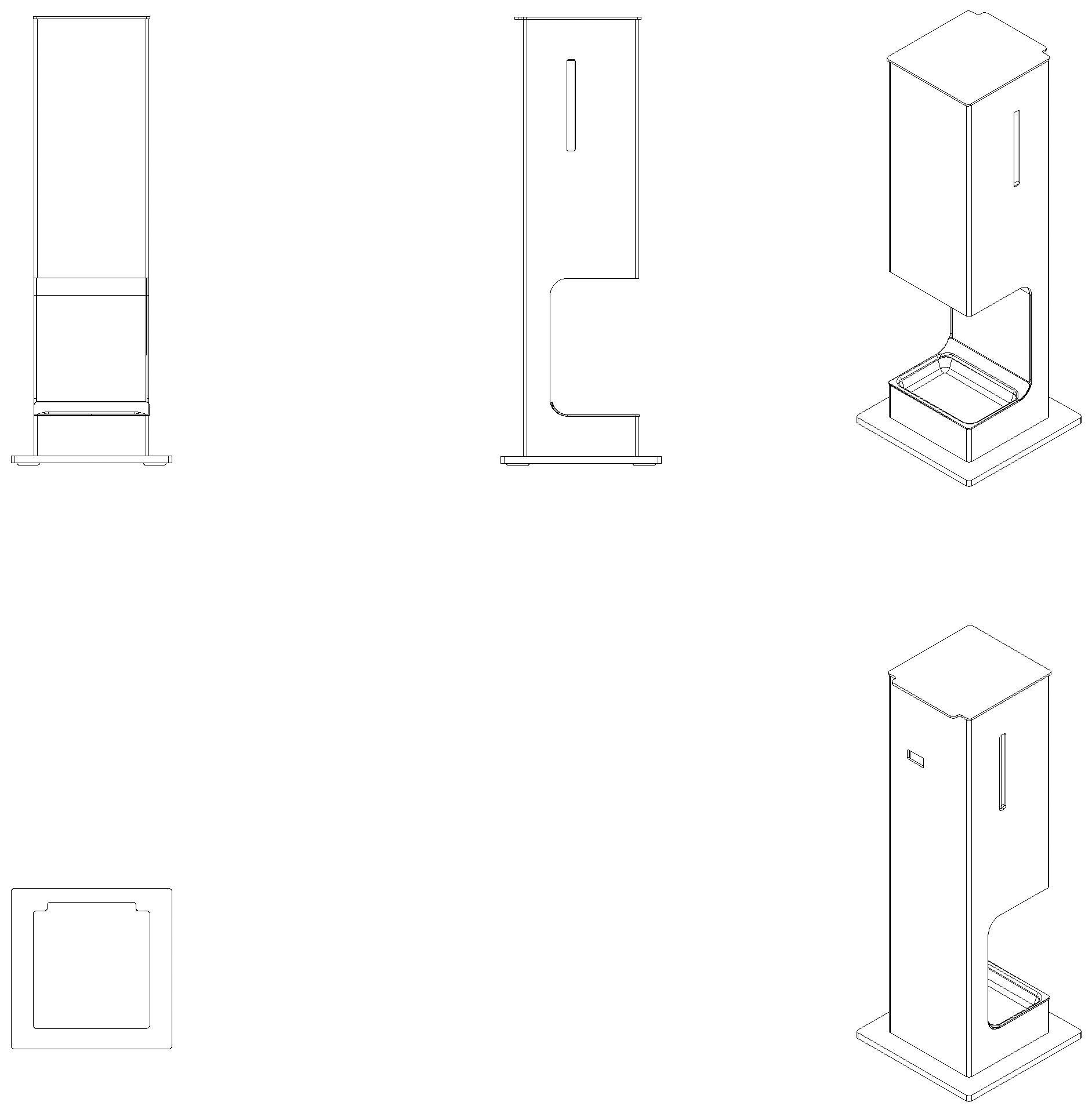HEWI S900 SENSORIC Desinfektionsspender Standmodell, pulver dgrau tma
