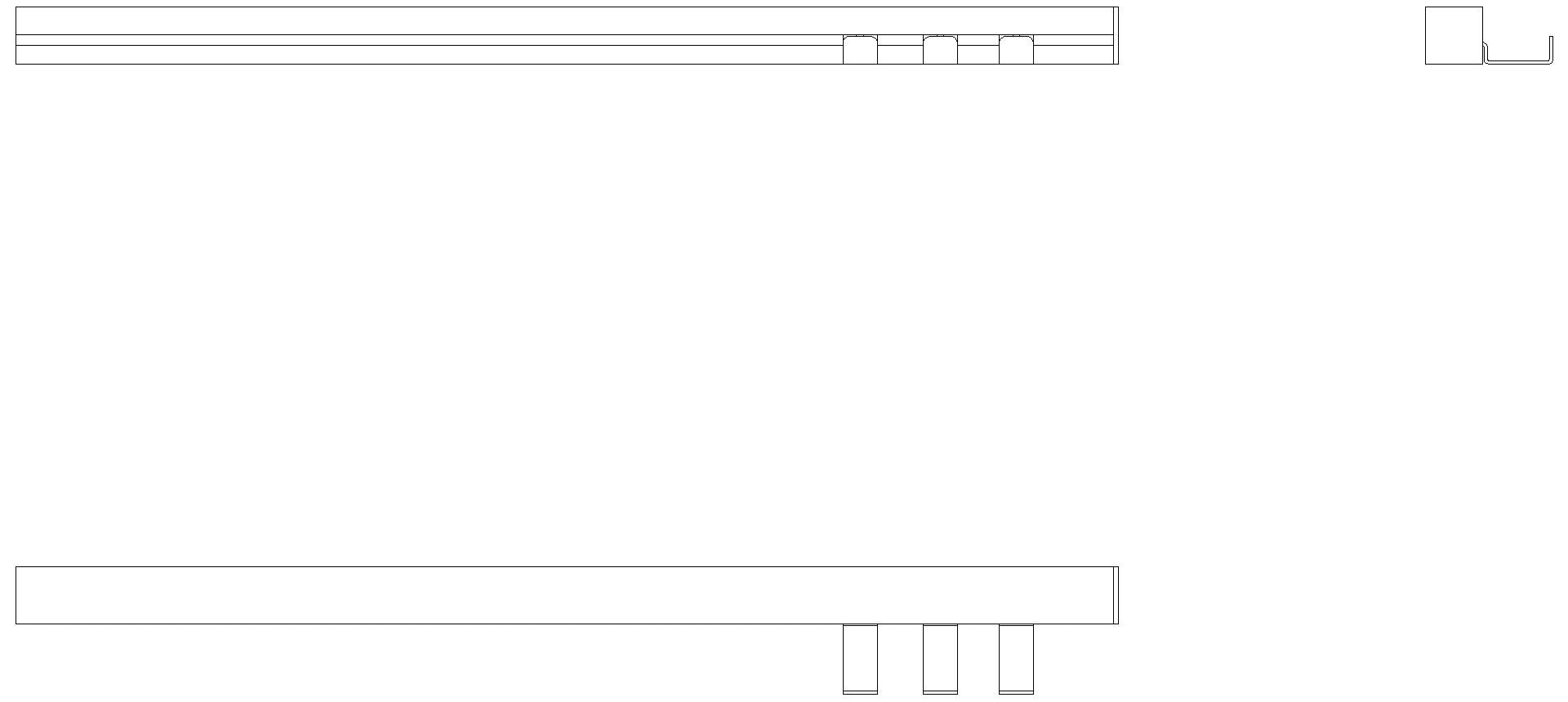 HEWI Waschtischprofil mit 3 Haken, pulverbeschichtet weiß tiefmatt
