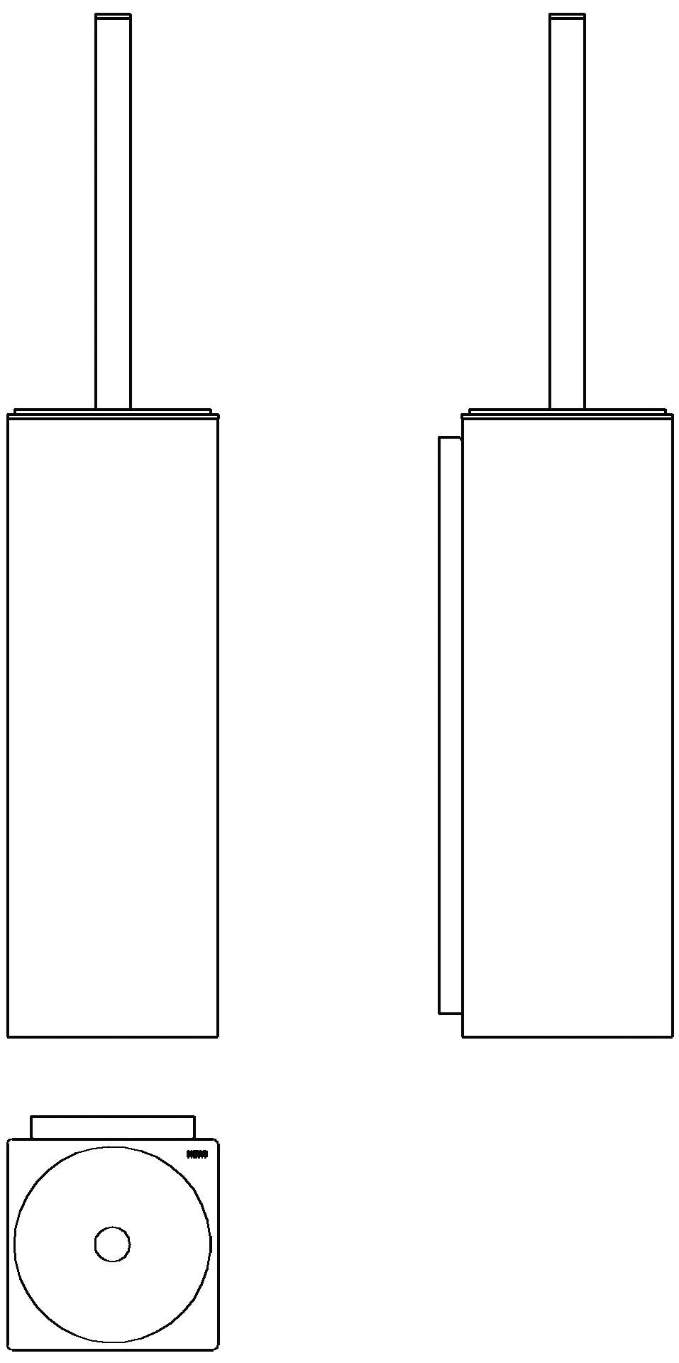 HEWI Heinrich Wilke - HEWI WC-Bürstengarnitur 900Q, m. Deckel Edelstahl spiegelpoliert (Chromoptik)