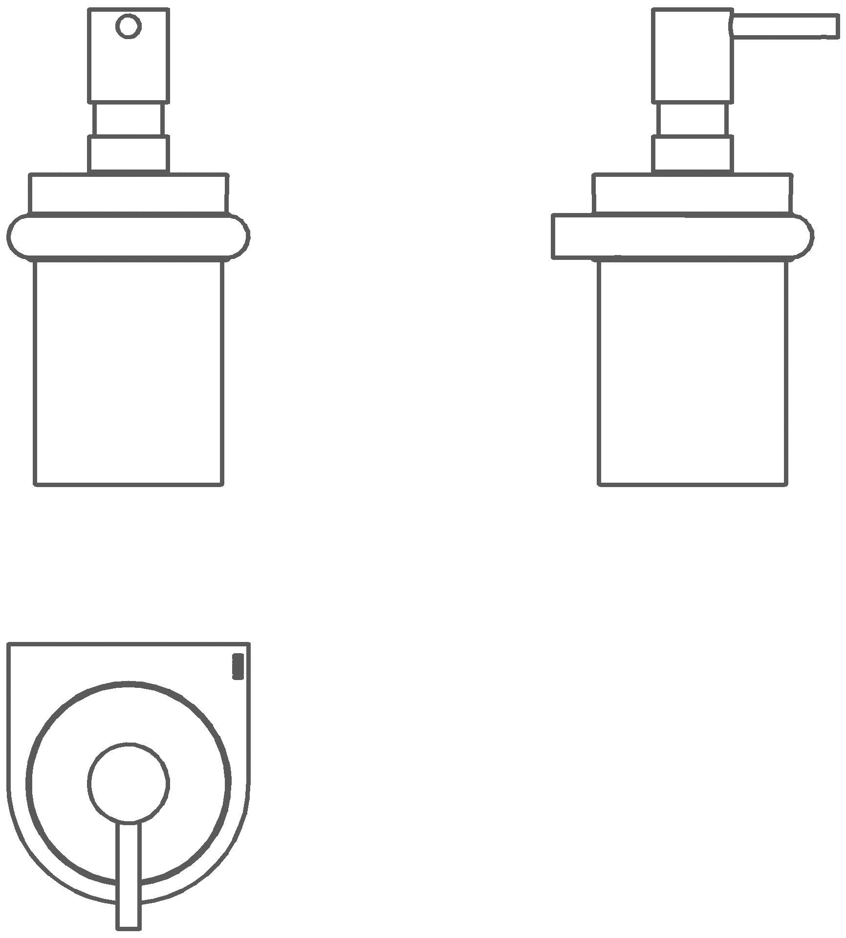 HEWI Seifensp. Gl. m. Halter Ser 480, edst., Ppekopf schw messing glzd