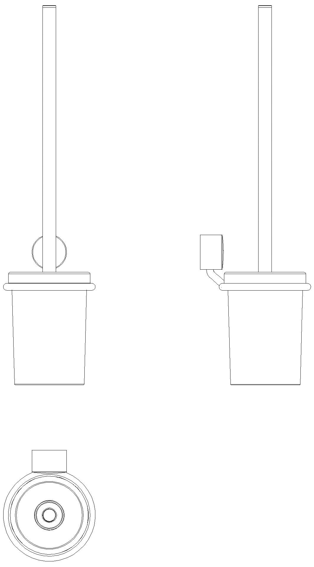HEWI WC-Bürstengarnitur System 815 Chrom, Glas satiniert, Klebebefestigung