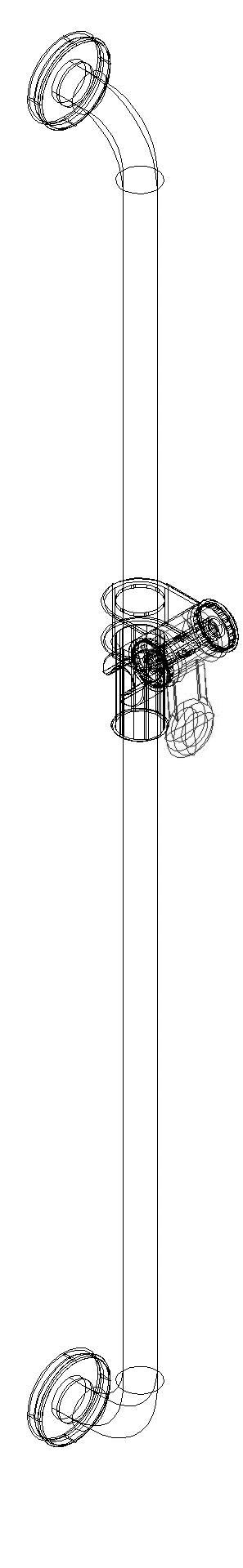 HEWI Brausehalterstange Ser 801, d:33, AM:1100mm, m.Br.H. sand