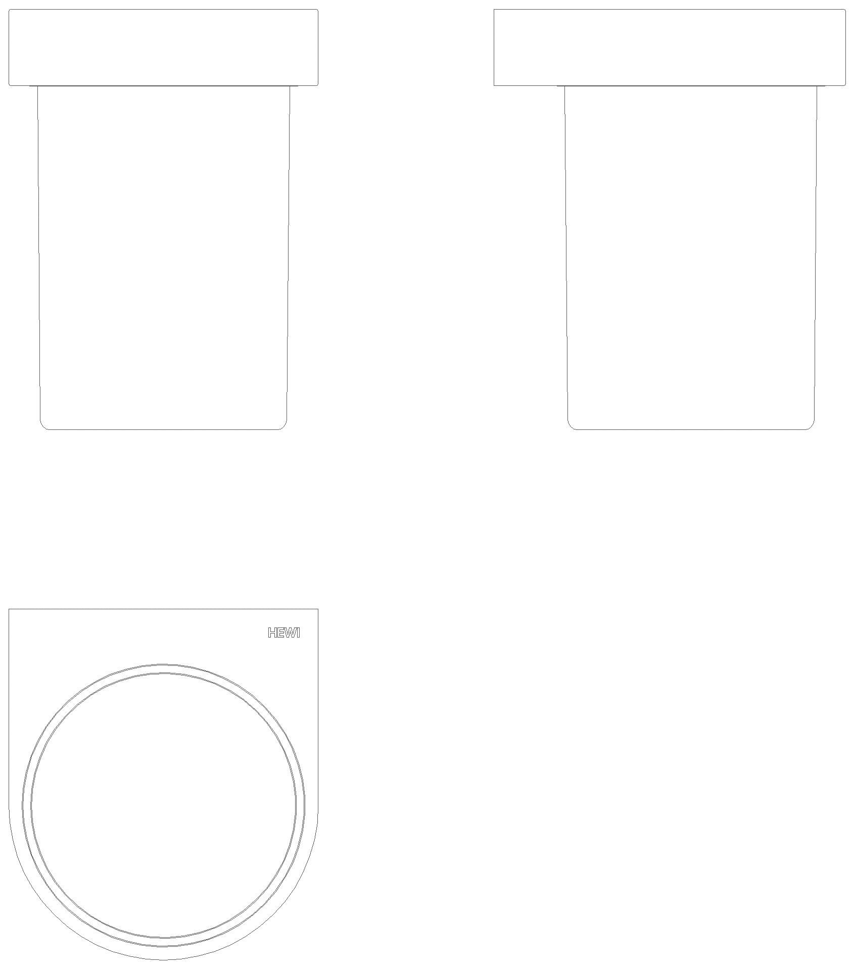 HEWI Becher Kst. m. Halter Sys 800, Halter plvb weiß tiefmatt