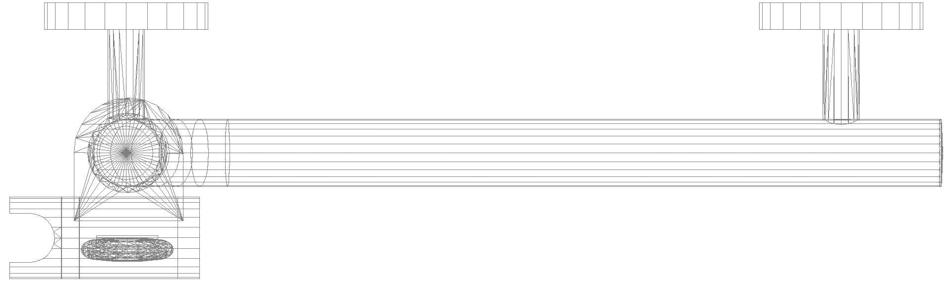 HEWI Winkelgriff m.Br.H.in 98, AM1:1100, W1:400, d:33, Kst., chromoptisch besch.