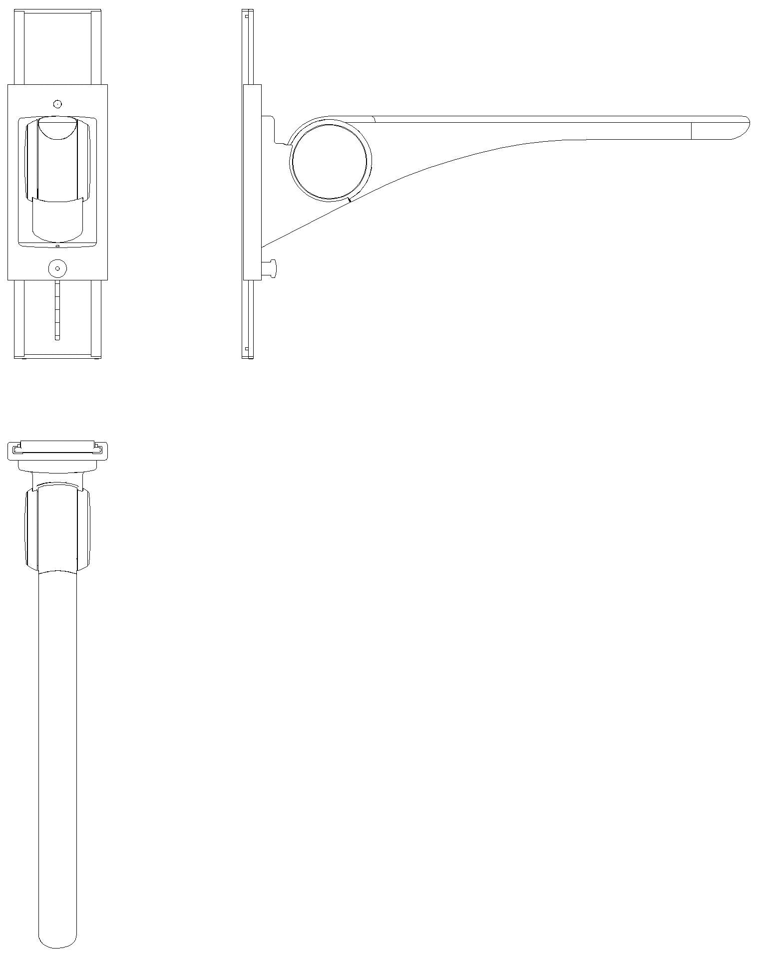 HEWI Stützklappgriff Basic,750 mm mit Höhenverstellung anthr hgl-wem
