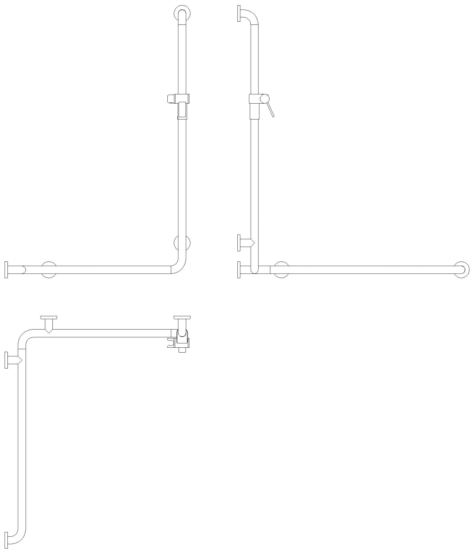 HEWI DU-Wannenhdl.m.Br.H.Stg. Ser 805 C, AM1:1100,W1:762,W2:962, li tiefschwarz