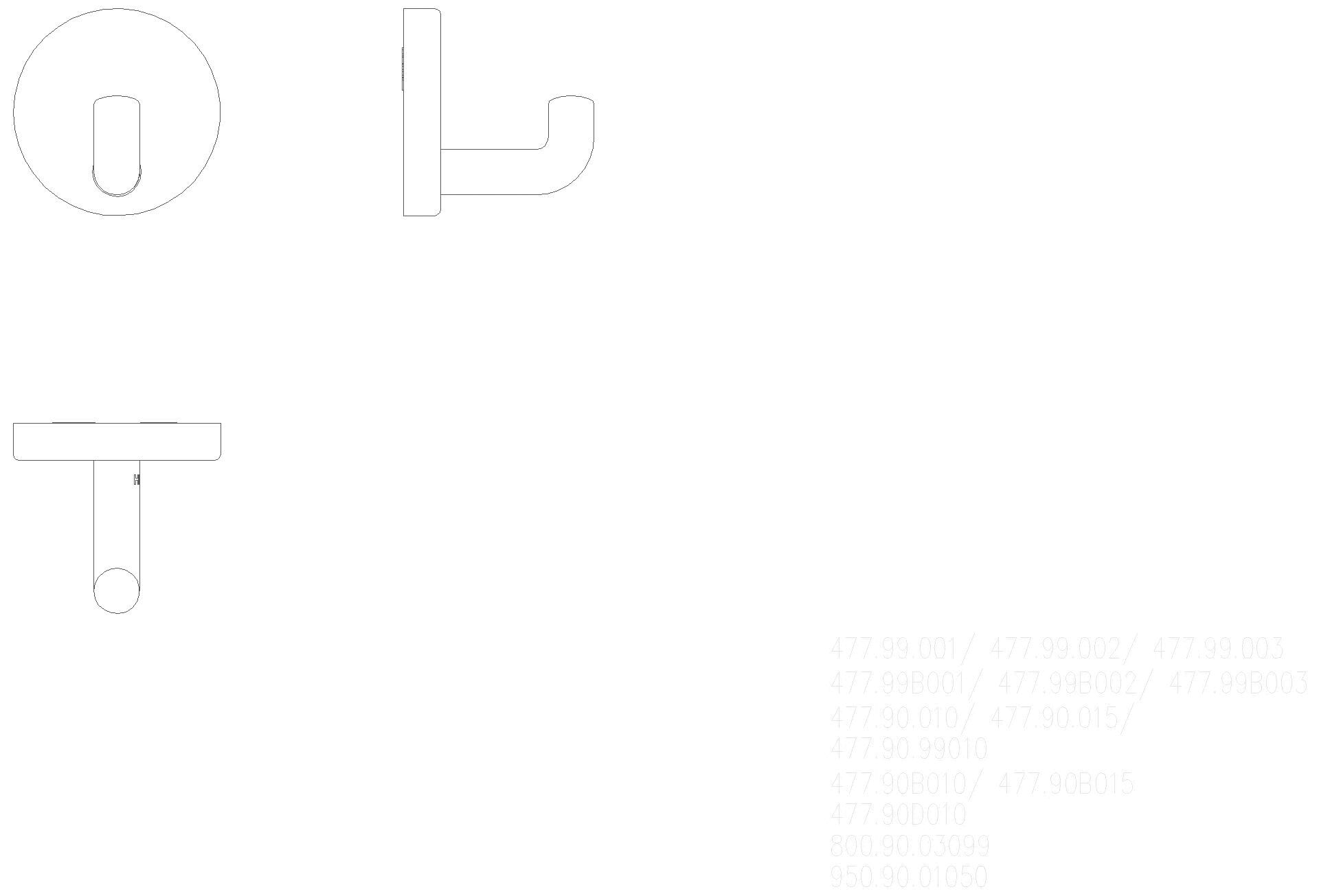 HEWI Heinrich Wilke - HEWI Einzelhaken Ser 477,d:50mm,T:46mm, suizidhemmende Ausf. stahlblau