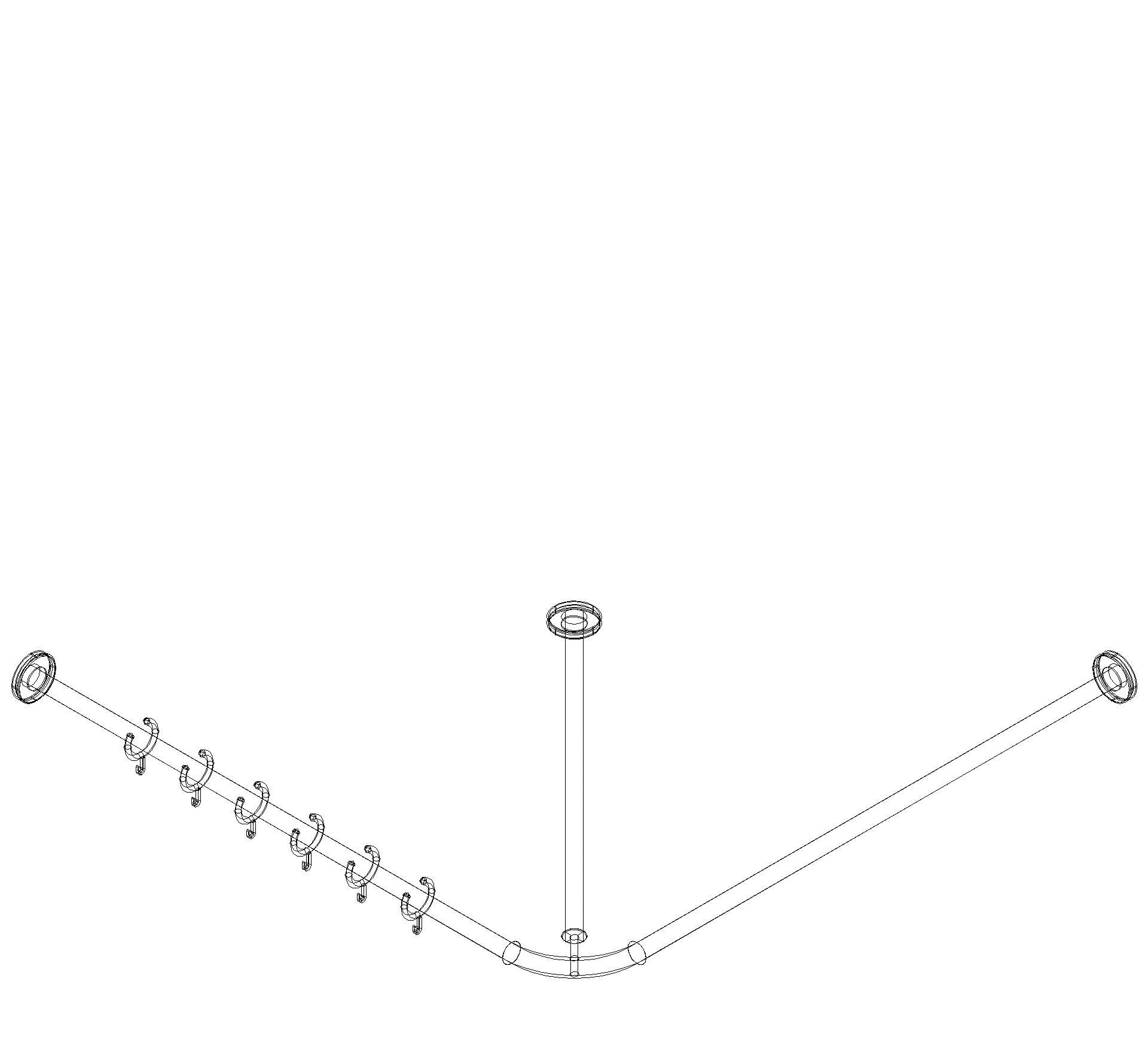 HEWI VH-Stange,matt,AM1/2:983,kürzb., 20 Ringe lichtgrau