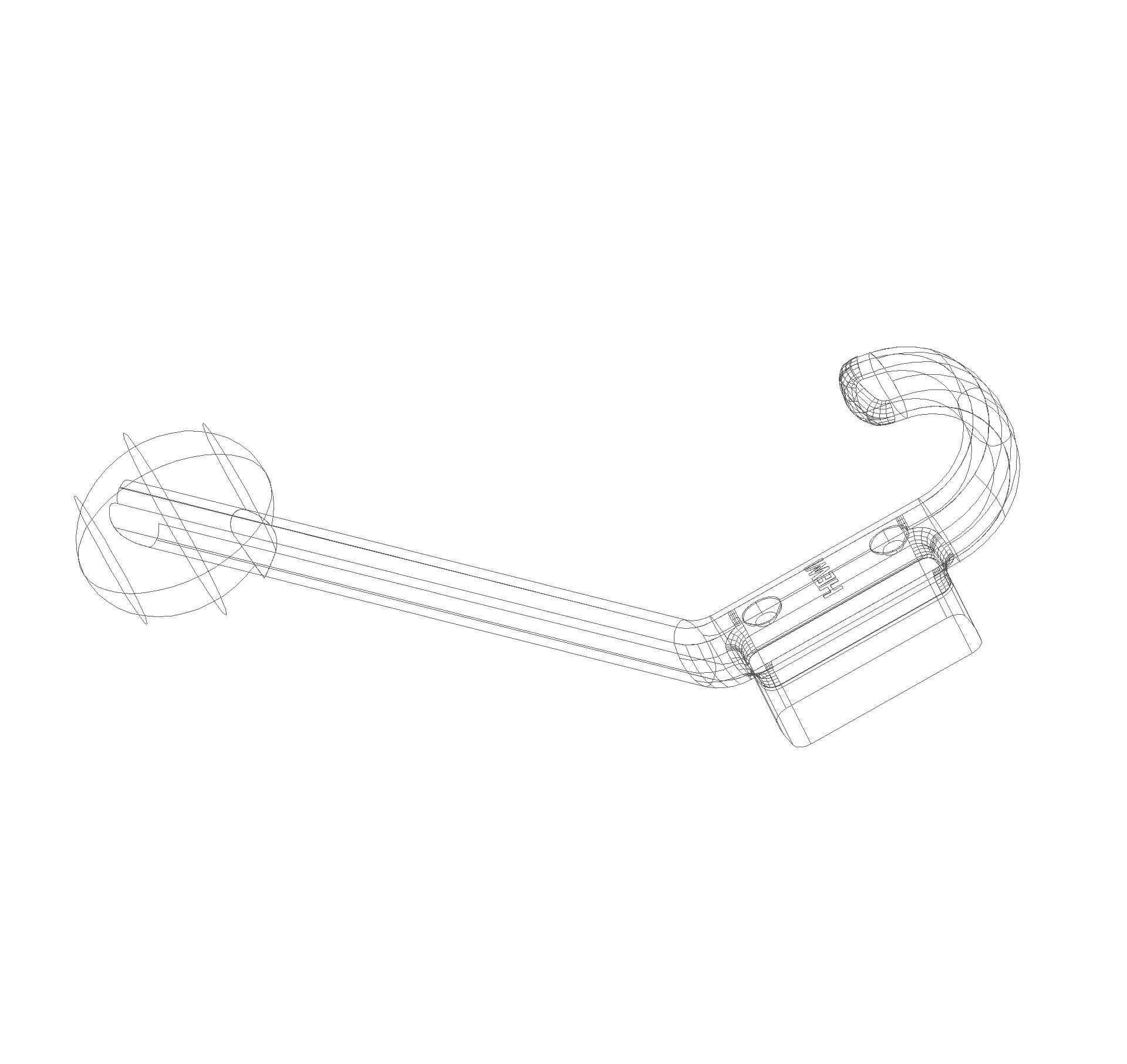 HEWI Garderobenhaken Ser 477, H:174mm, m. Kugel, T:132mm reinweiß