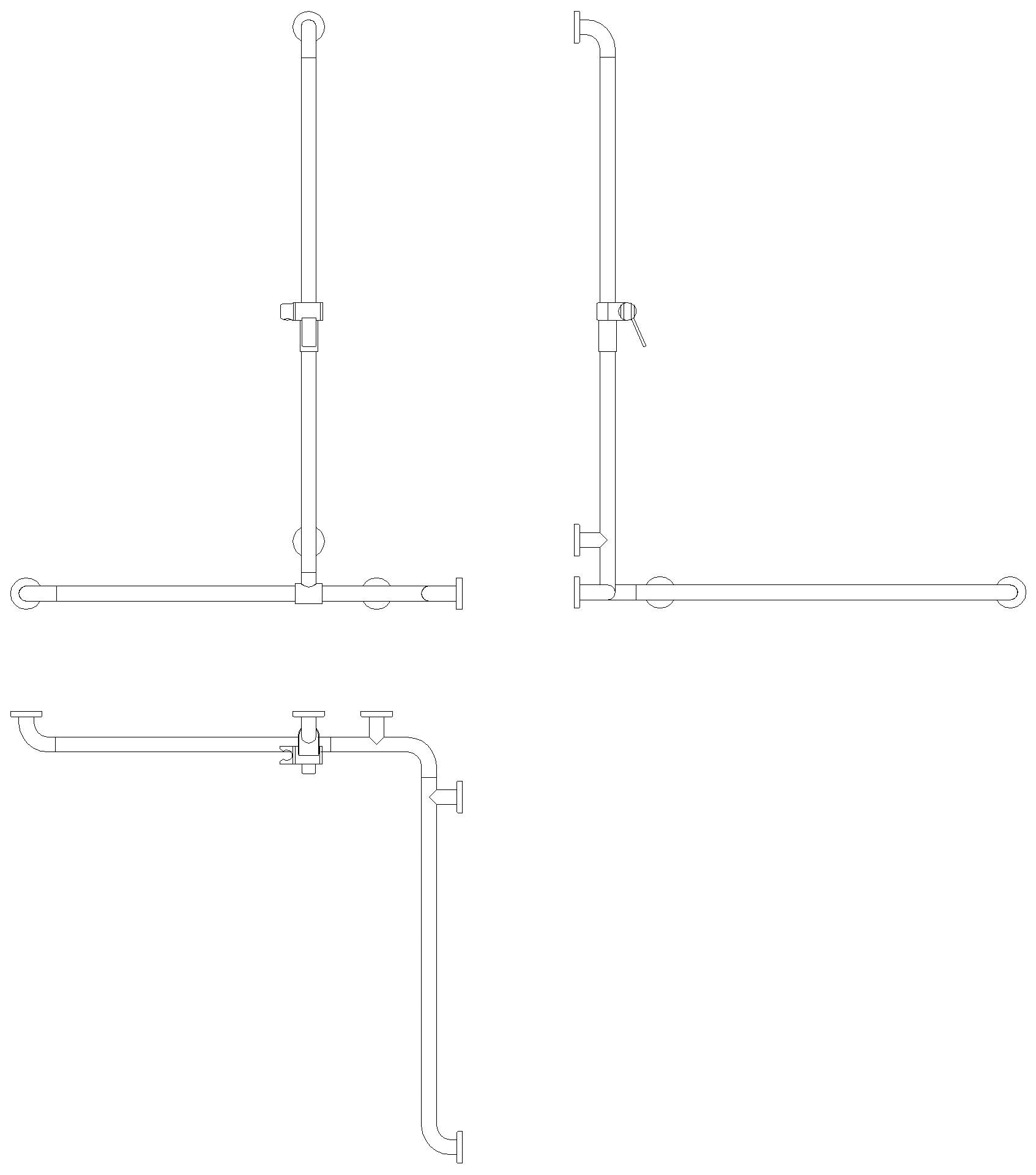 HEWI DU-Wannenhdl.m.Br.H.Stg. Ser 805 C, AM1:1250, W1:962, W2:962 anthrazgr
