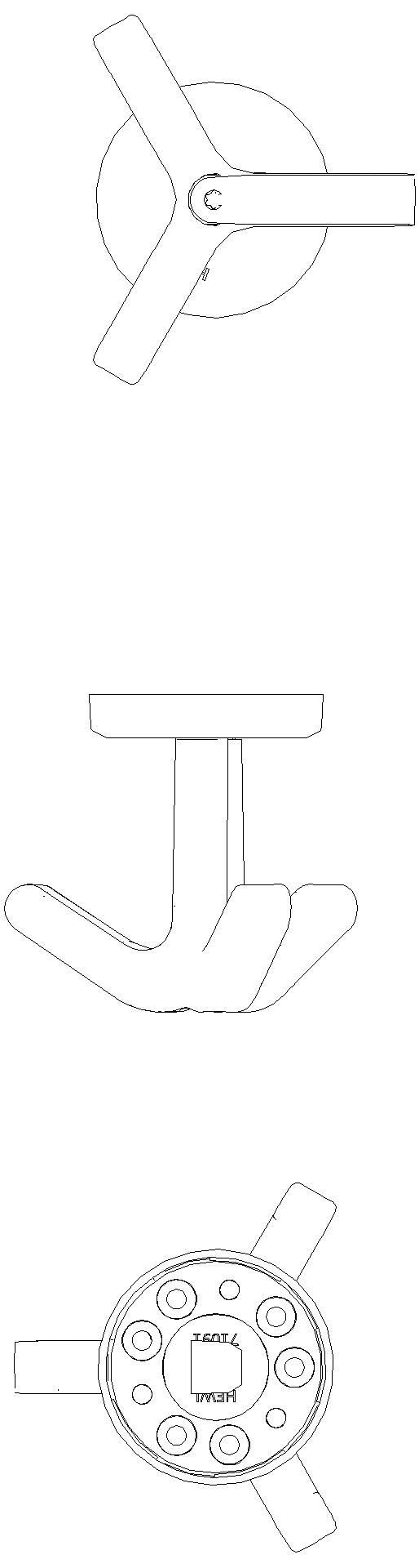 HEWI Dreifachhaken S477, elastisch/matt drehbar felsgrau