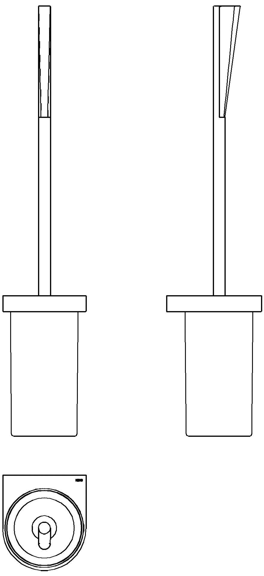 HEWI WC-Bürstengarnitur Sys 800, BfW, Halter plvb, Kst.eins weiß tiefmatt