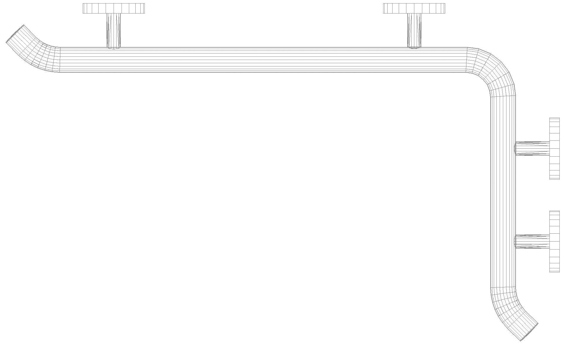 HEWI Dusch-Wannenhdl.,W1:720mm,W2:440mm, d:33mm, Kst., chromoptisch beschichtet