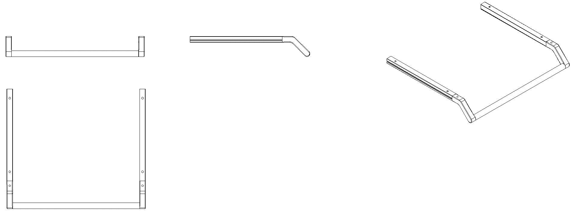 HEWI WT-Profile mit Haltegriff 597 mm f. WT 950.11.120/121 schw tma
