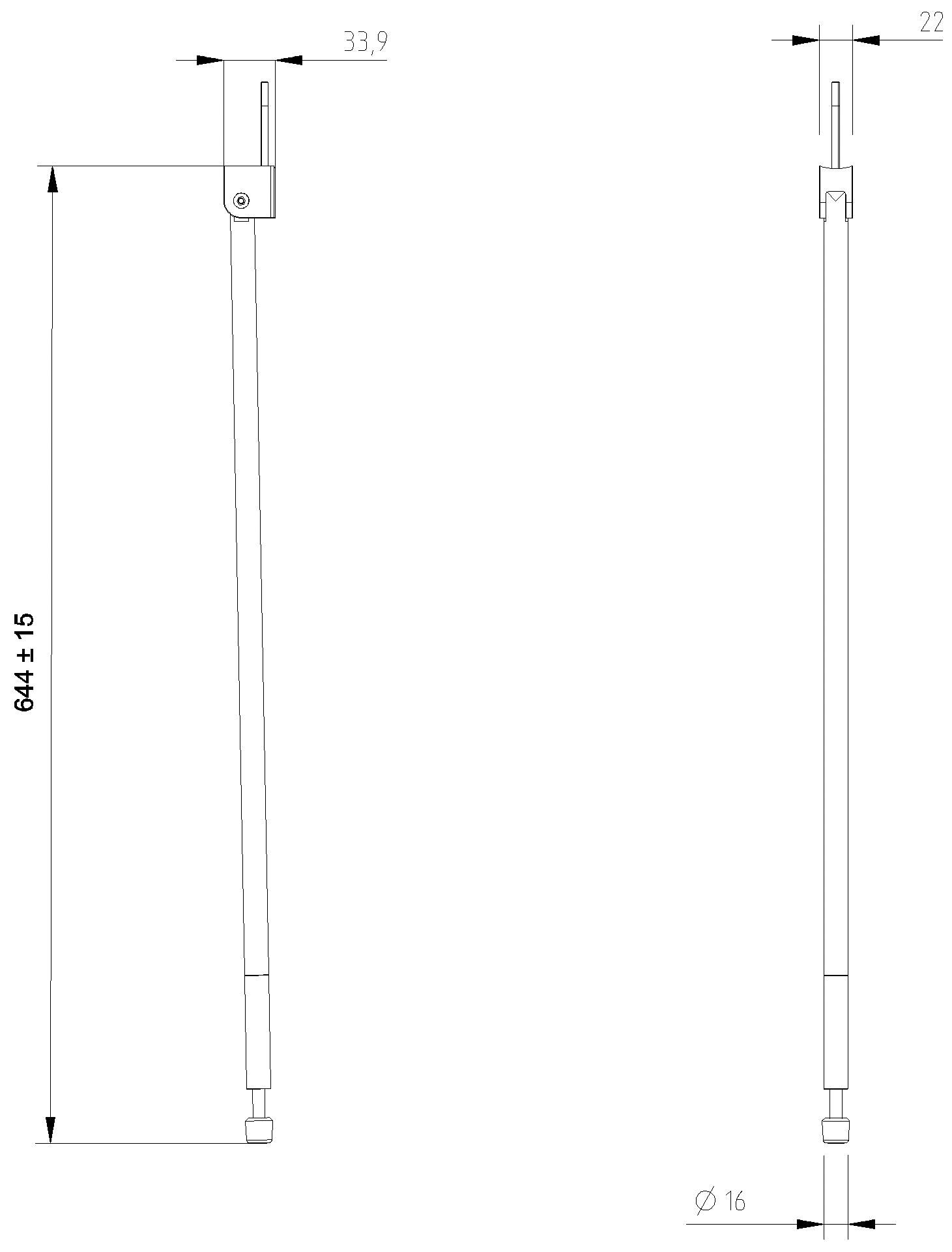 HEWI Bodenstütze, Montagehöhe 680 mm, XA SK-Griff LifeSystem anthrazgr hgl