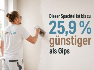 Dieser Spachtel ist bis zu 25,9 % günstiger als Gips und 100 % zirkulär