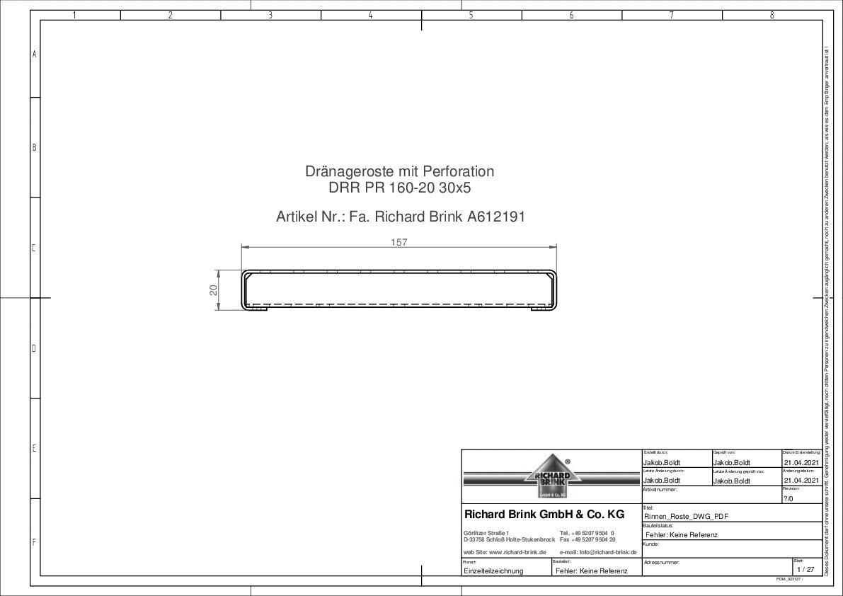 Drainageroste mit Perforation