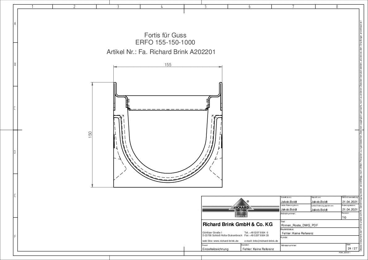 Betonrinne Fortis mit Gusszarge