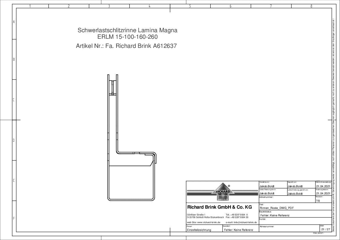 Schwerlast-Schlitzrinne Lamina Magna