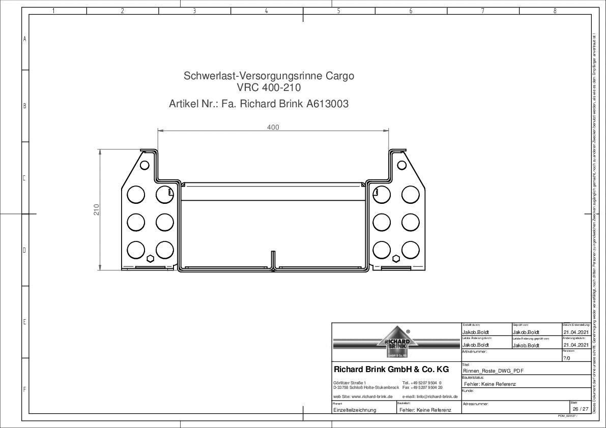 Schwerlast-Versorgungsrinne Cargo