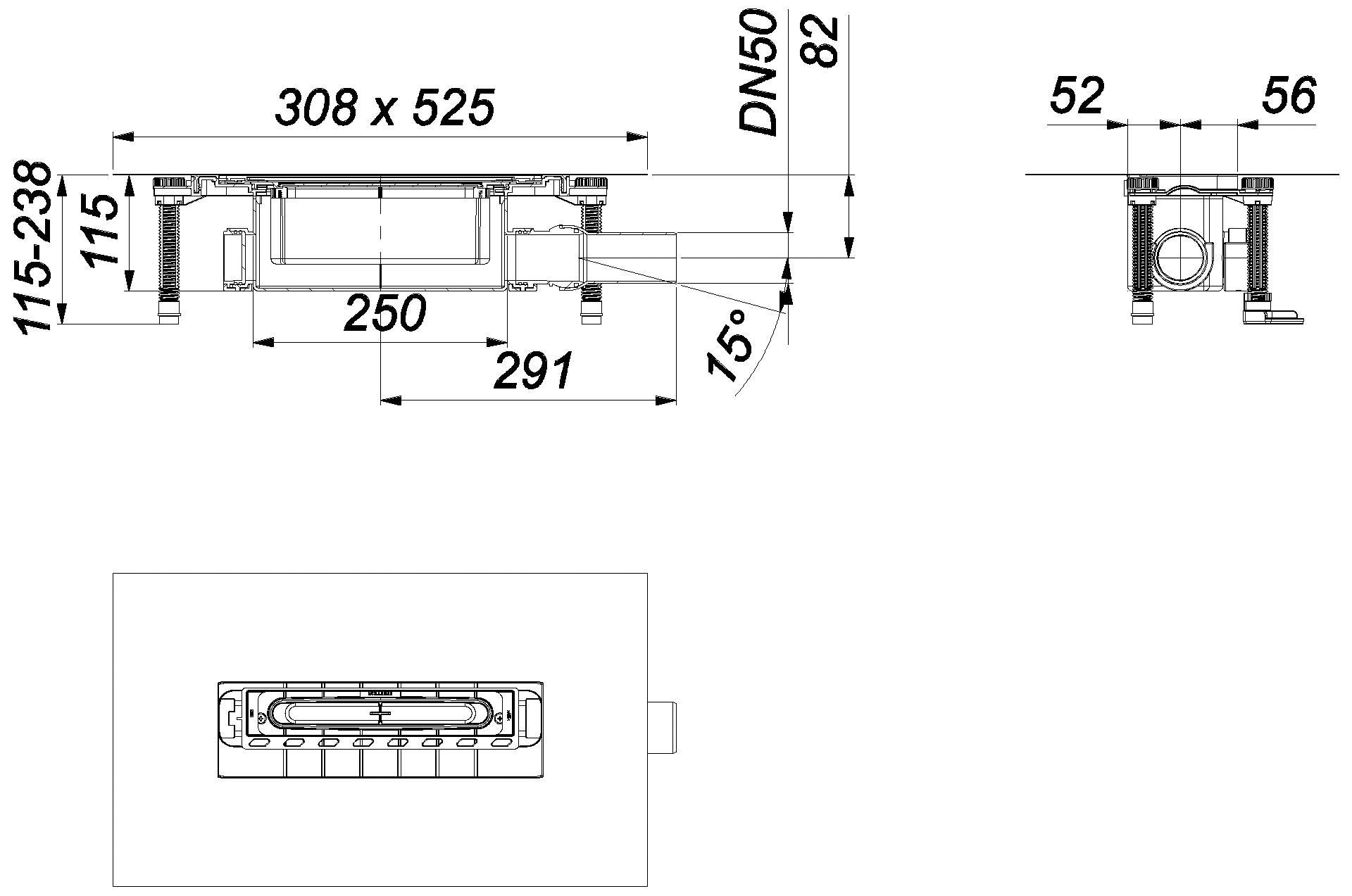 Ablaufgehäuse DallFlex 2.0 115, DN 50