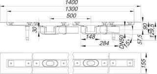 DALLMER CeraLine PLAN F Duo Duschrinne Dallmer - DALLMER CeraLine PLAN F Duo Duschrinne