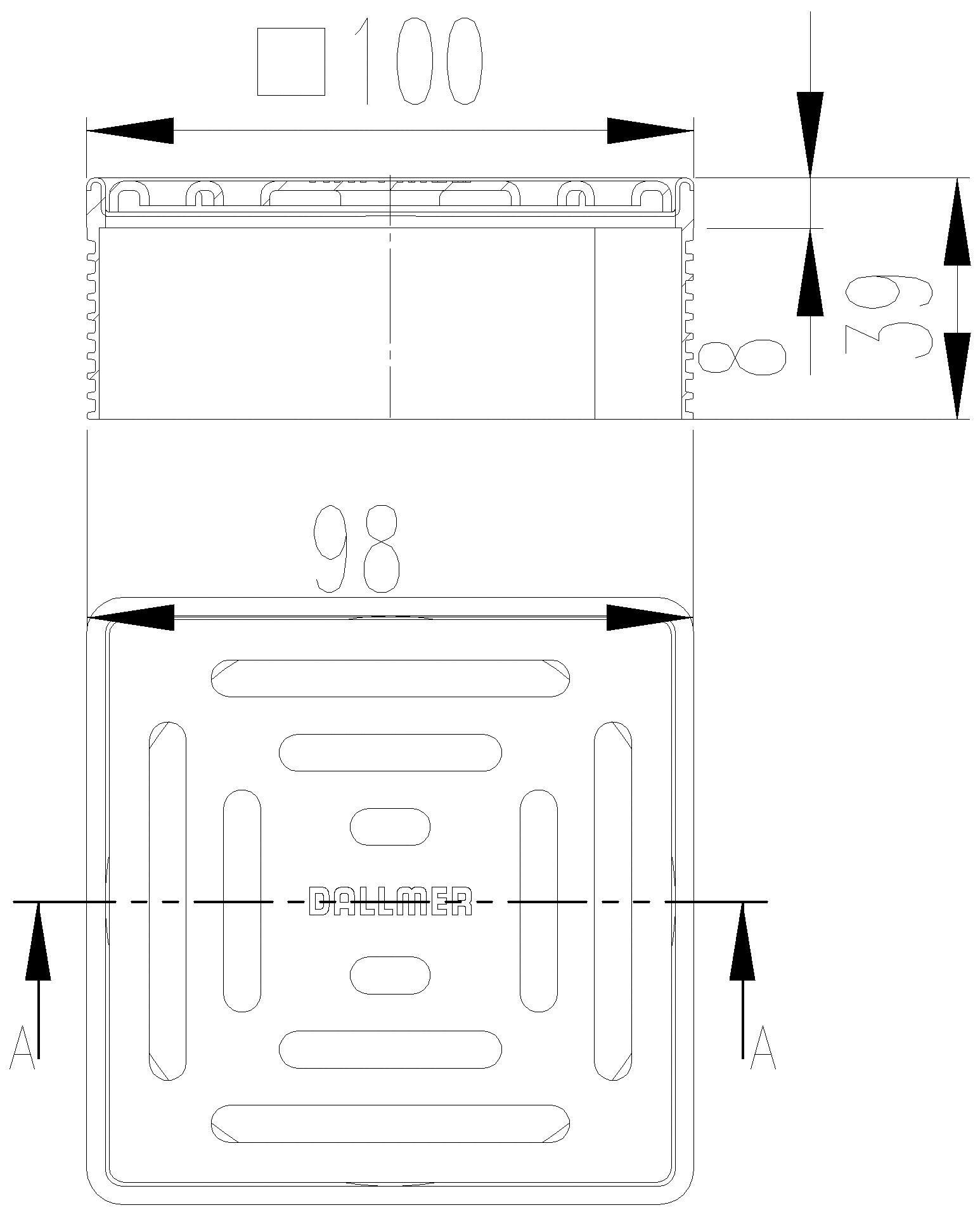 DALLMER Aufsatz DallDrain Select, 100 x 100 mm