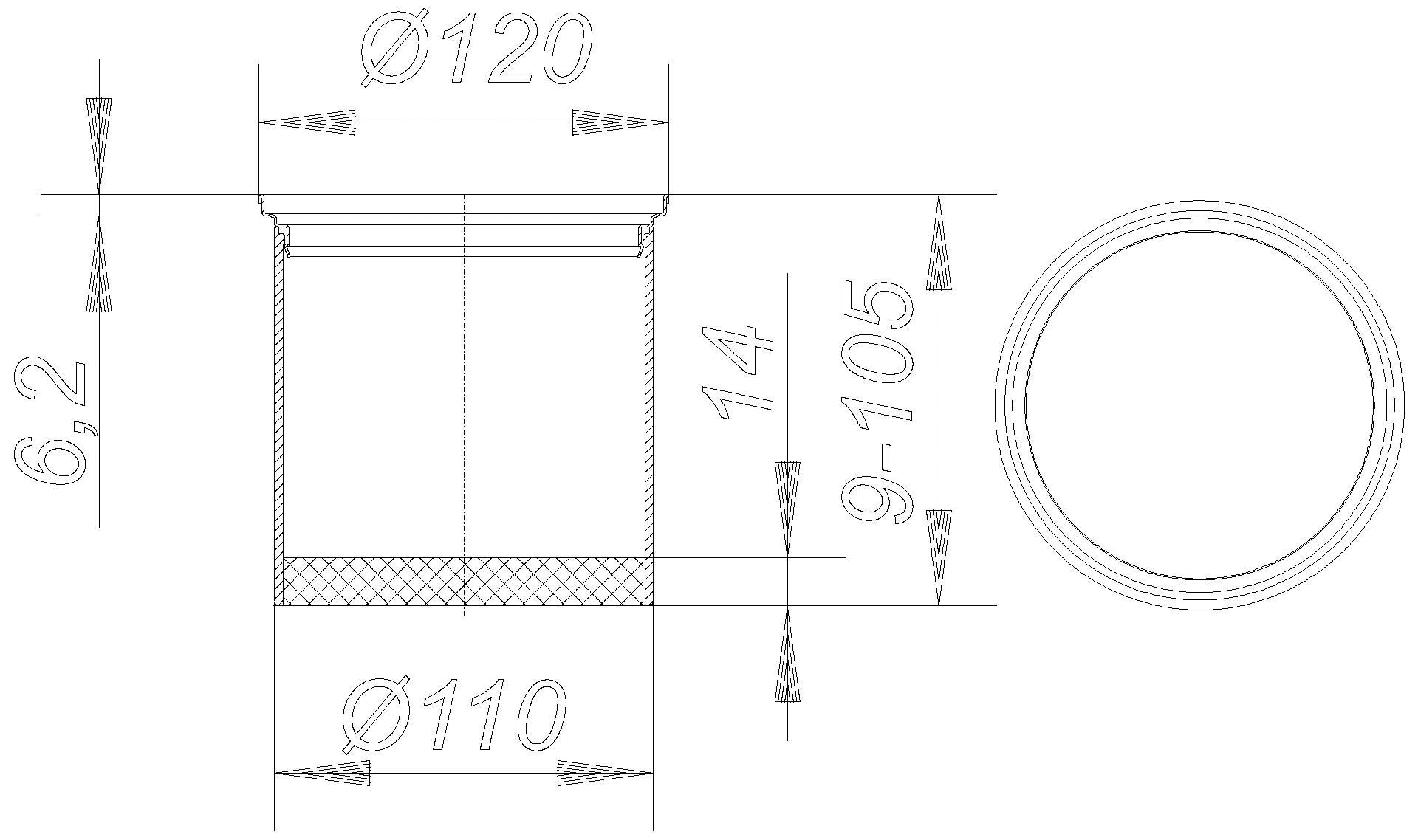 DALLMER Aufsatzrahmen ER 12 V4A, d: 120 mm