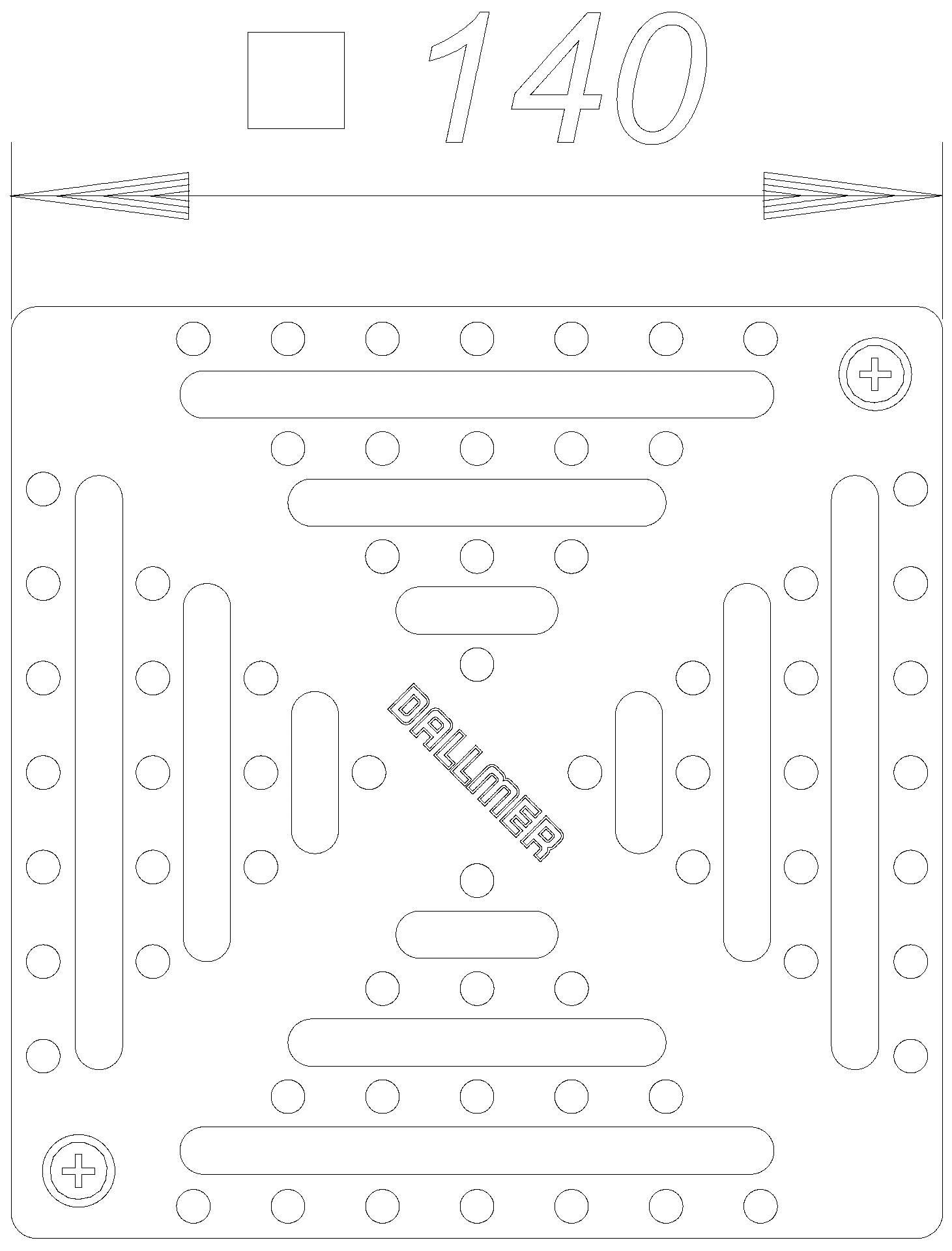 DALLMER Rost RHS 140, 1,5 mm, rutschh., verschr., 140 x 140 mm