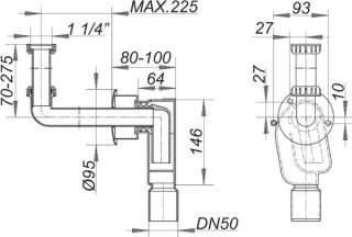 DALLMER Wandeinbau-Siphon 300 Dallmer - DALLMER Wandeinbau-Siphon 300