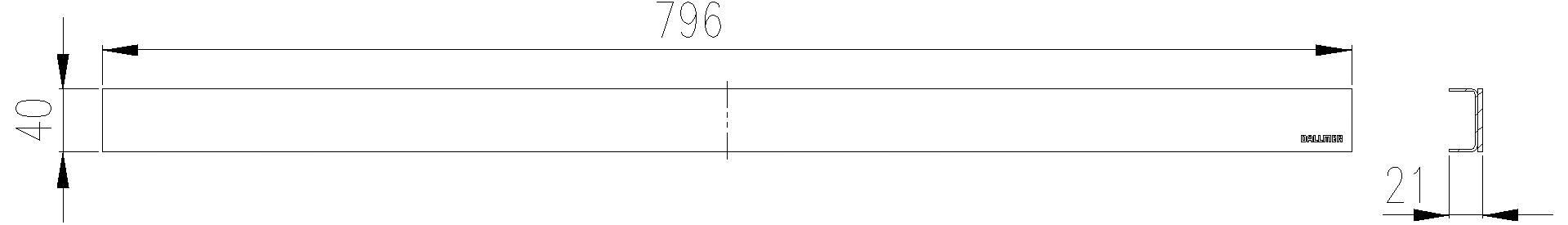 DALLMER Abdeckung CeraLine Design matt, 800 mm