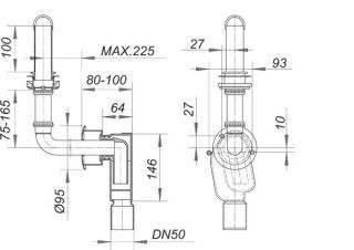 DALLMER Wandeinbau-Siphon 300 Dallmer - DALLMER Wandeinbau-Siphon 300