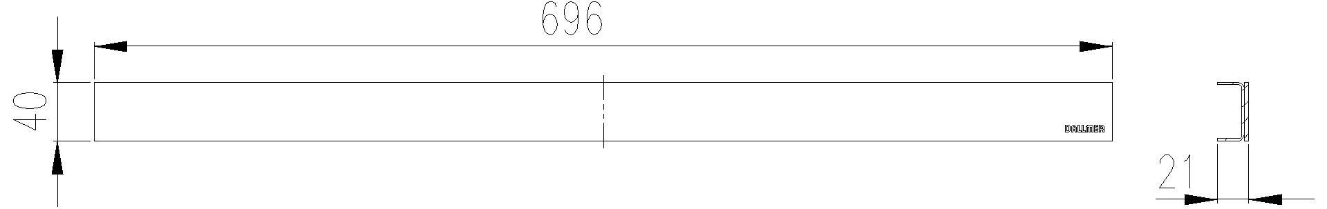 DALLMER Abdeckung CeraLine Design matt, 700 mm