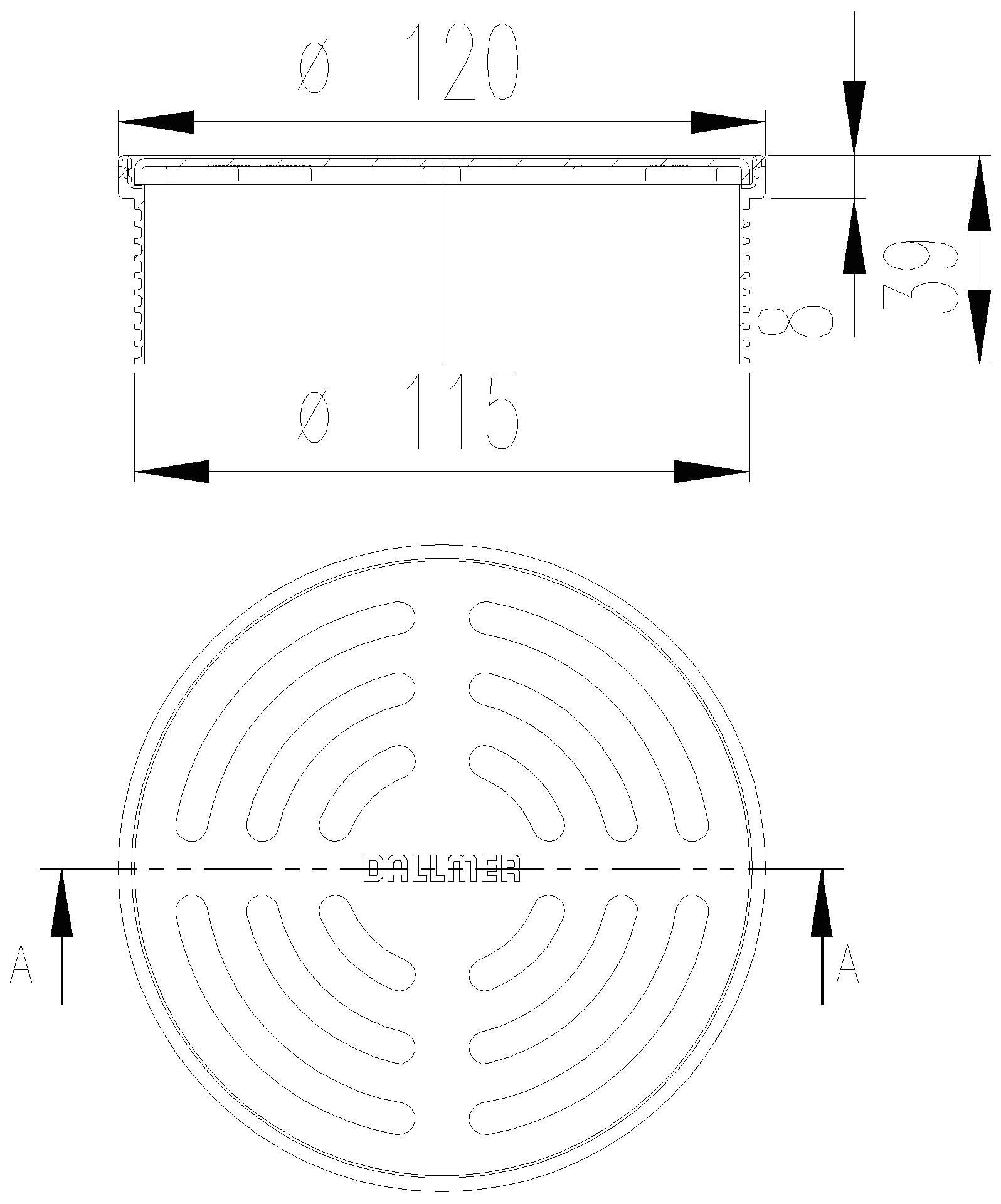 DALLMER Aufsatz DallDrain Select, d: 120 mm