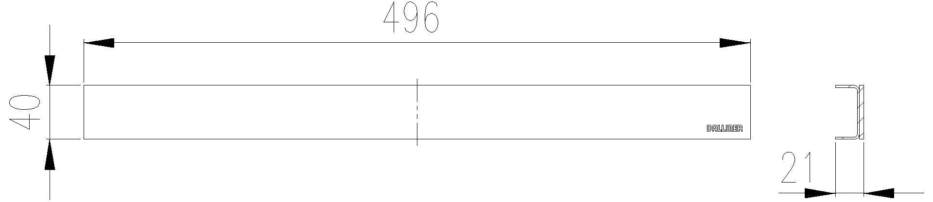 Dallmer - DALLMER Abdeckung CeraLine Design matt, 500 mm
