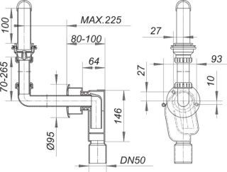 DALLMER Wandeinbau-Siphon 300 Dallmer - DALLMER Wandeinbau-Siphon 300