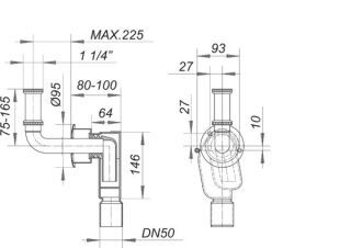 DALLMER Wandeinbau-Siphon 300 Dallmer - DALLMER Wandeinbau-Siphon 300