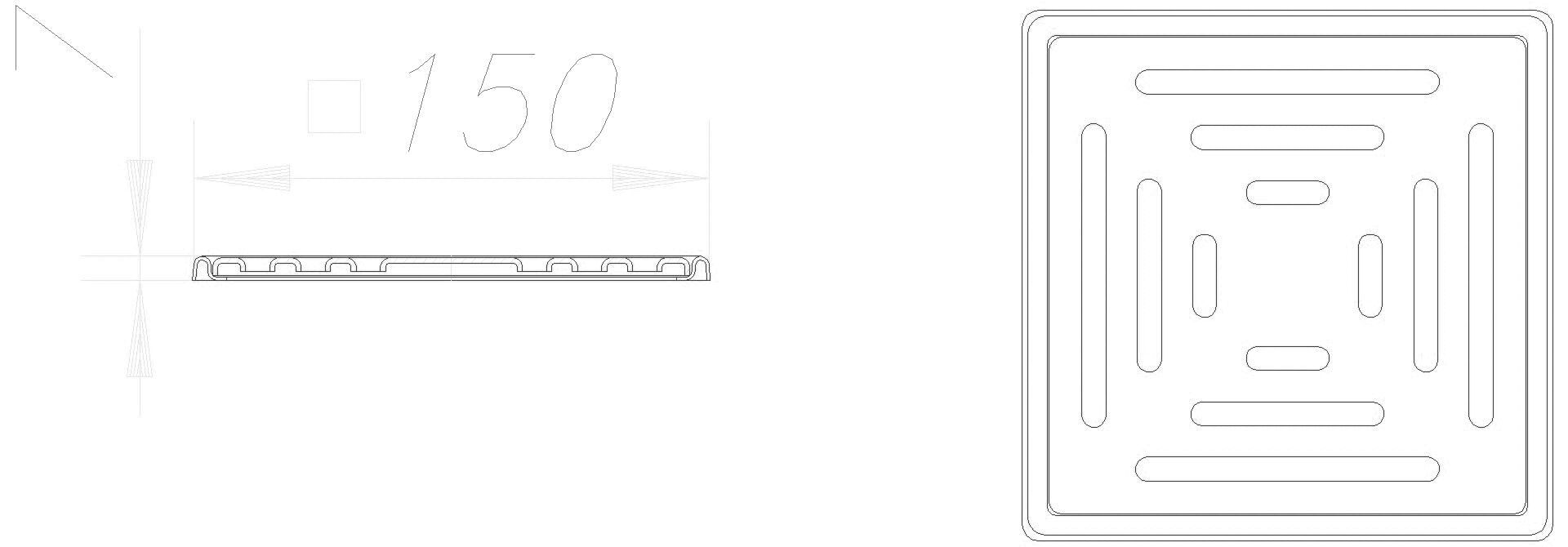 Dallmer - DALLMER RENO-Aufsatz, 150 x 150 mm