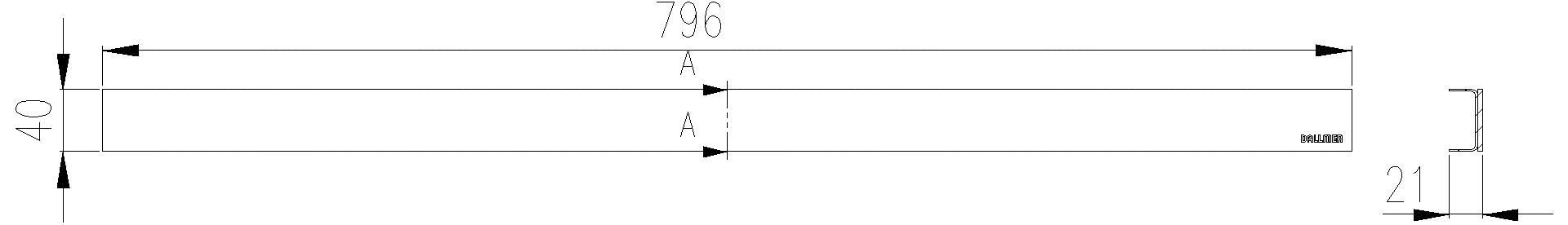Dallmer - DALLMER Abdeckung CeraLine Design Edelstahl poliert, 800 mm