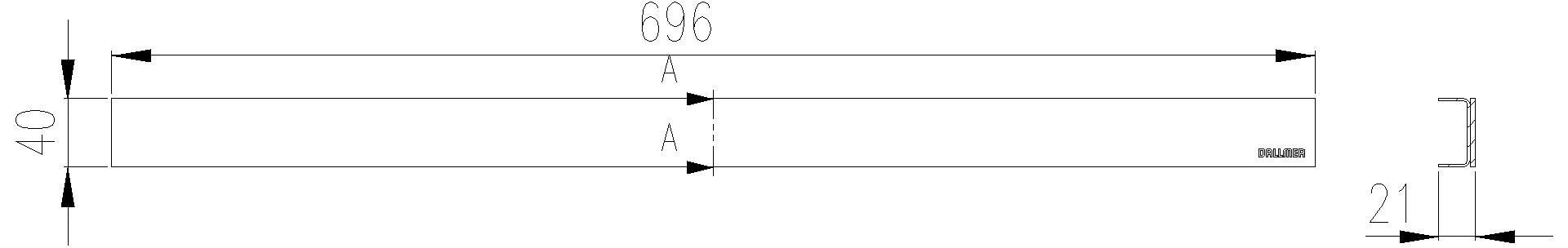 Dallmer - DALLMER Abdeckung CeraLine Design Edelstahl poliert, 700 mm