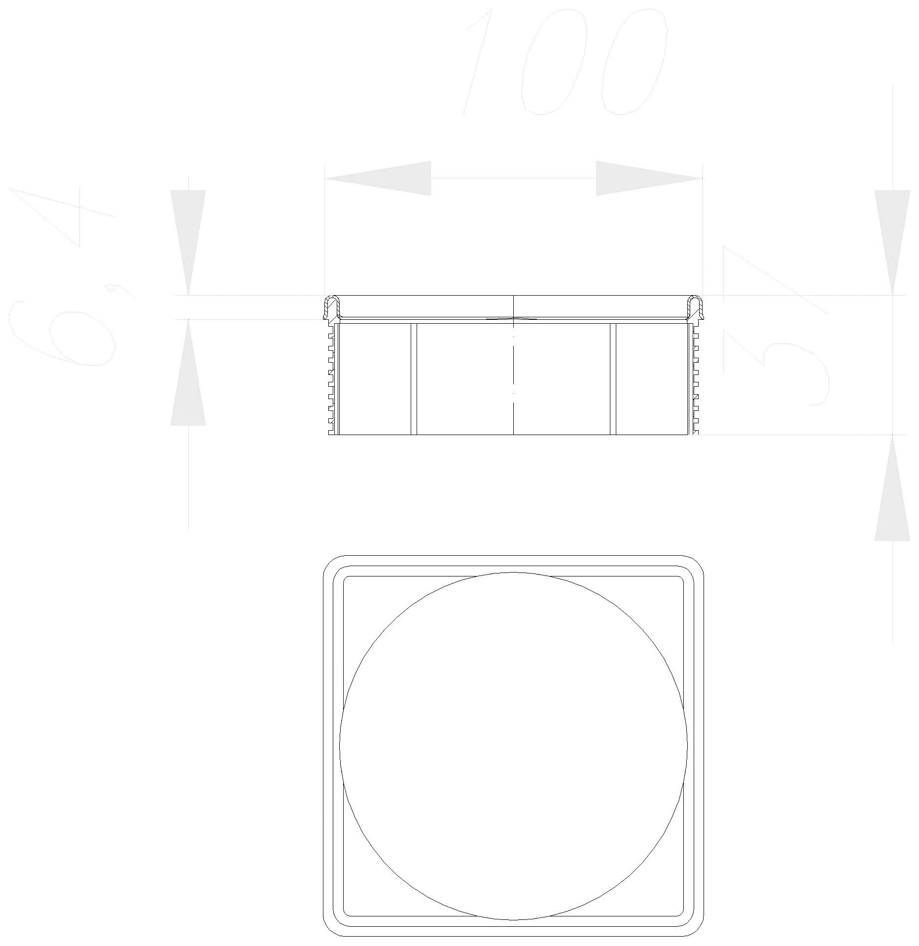 Dallmer - DALLMER Aufsatzrahmen TS 10, 100 x 100 mm
