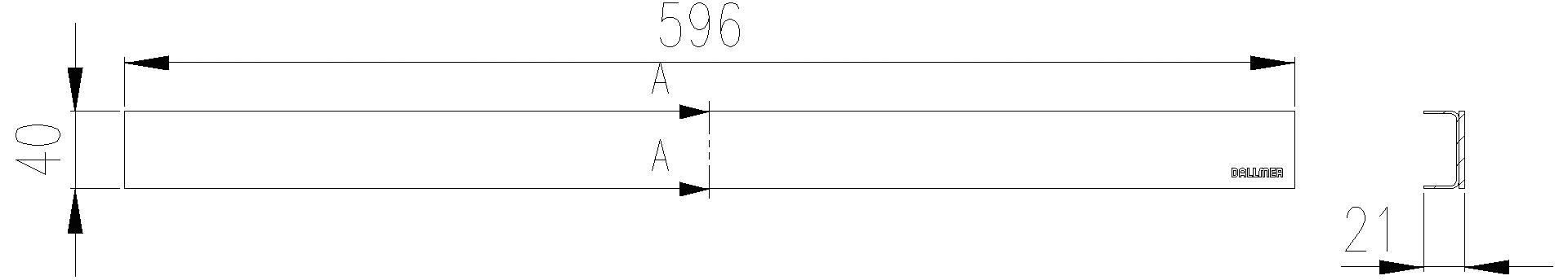 DALLMER Abdeckung CeraLine Design Edelstahl poliert, 600 mm