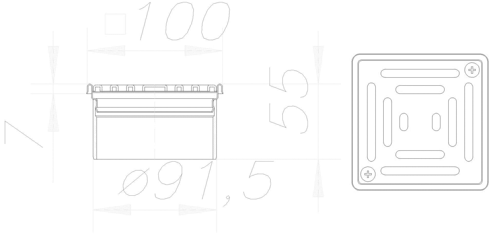 DALLMER Aufsatz VN 10, Rost verschraubt, 100 x 100 mm