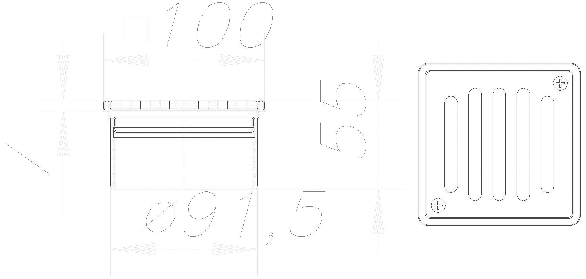 DALLMER Aufsatz VS 10, Rost massiv, verschraubt, 100 x 100 mm